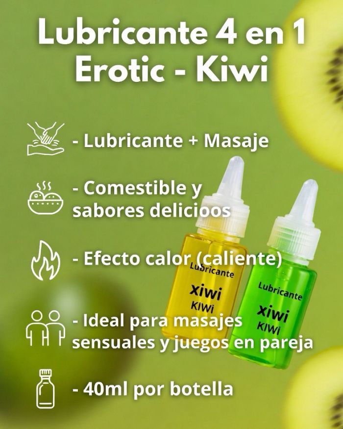 Lubricante 4 en 1 Erotic Kiwi – 40ml