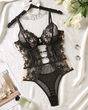 Body Sexy Negro con Encaje