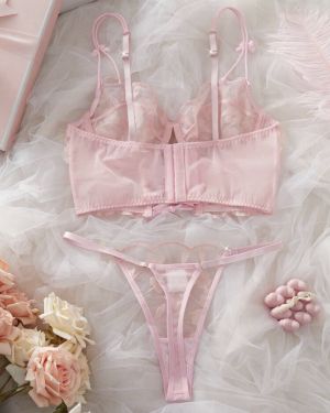 Set de 2 piezas de lencerÃa con sujetador rosa