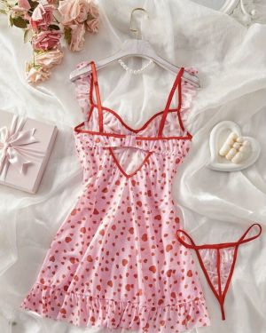 2 piezas Camisón con estampado de corazones