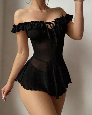 Set de 2 vestidos con hombros descubiertos
